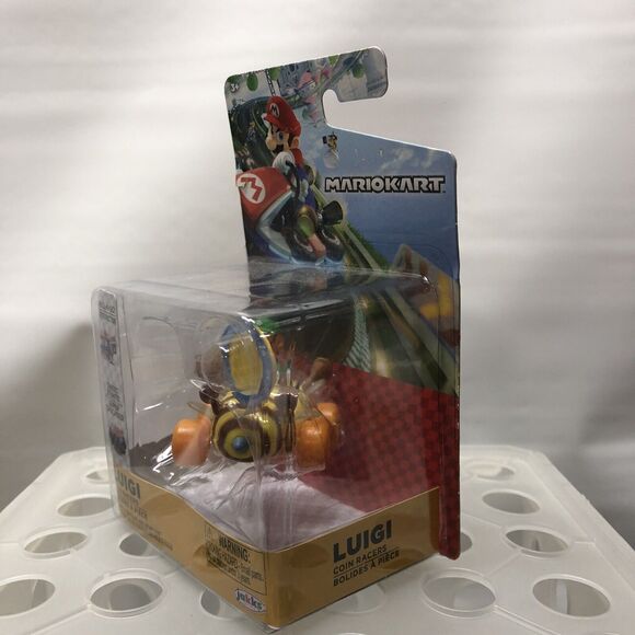 Nintendo Super Mario Bros. Mario Kart Luigi Pull-N-Go Coin Racers Toy Car - Picture 9 of 13